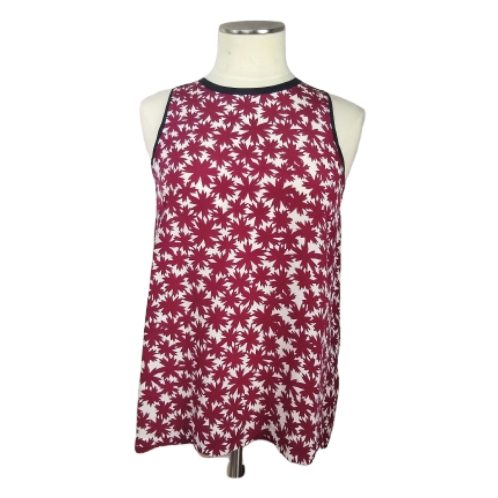 MADEWELL Silk Sleeveless Top Pressed Flower Red